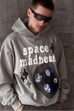 Style Core Aesthetics, New Style Trends Space Odyssey Foamy Letter Hoodie