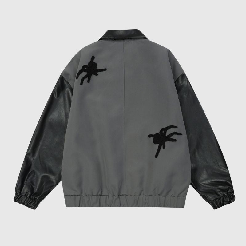 Style Core Aesthetics, New Style Trends Spider Embroidered Hip-Hop Leather Jacket Style Core Aesthetics, New Style Trends Spider Embroidered Hip-Hop Leather Jacket