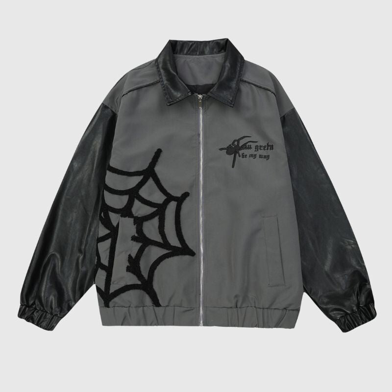 Style Core Aesthetics, New Style Trends Spider Embroidered Hip-Hop Leather Jacket Style Core Aesthetics, New Style Trends Spider Embroidered Hip-Hop Leather Jacket