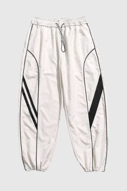 Style Core Aesthetics, New Style Trends Splicing Elastic Casual Pants