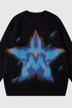 Style Core Aesthetics, New Style Trends Star Pattern Printed Pullover