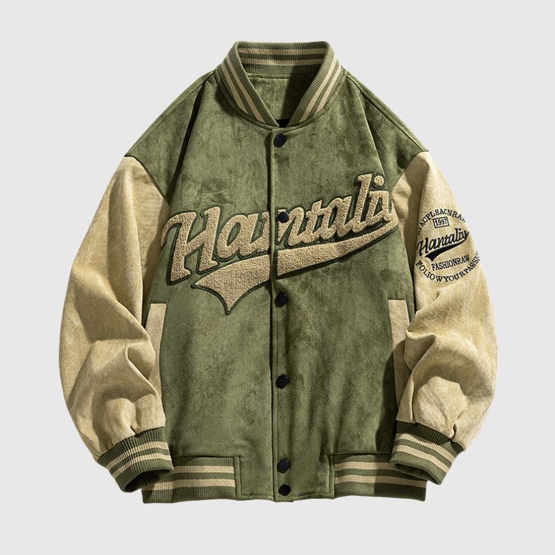Style Core Aesthetics, New Style Trends Street-Style Embroidered Suede Baseball Jacket Style Core Aesthetics, New Style Trends Street-Style Embroidered Suede Baseball Jacket
