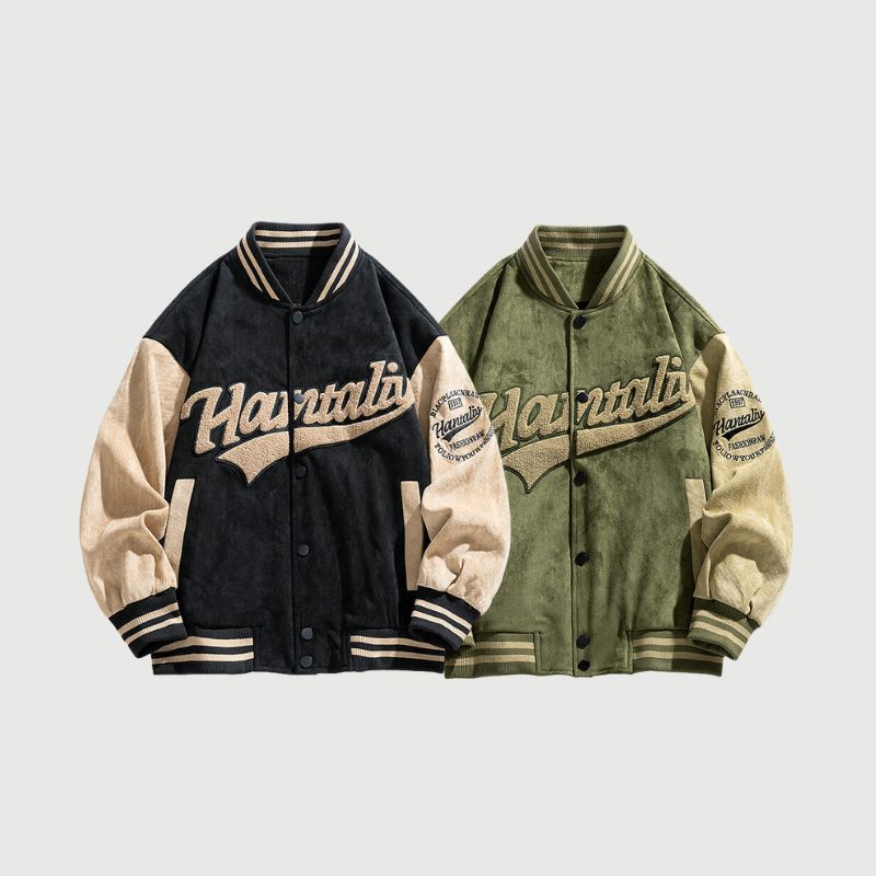 Style Core Aesthetics, New Style Trends Street-Style Embroidered Suede Baseball Jacket Style Core Aesthetics, New Style Trends Street-Style Embroidered Suede Baseball Jacket