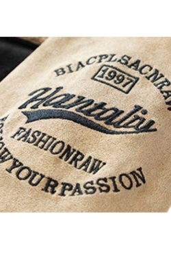 Style Core Aesthetics, New Style Trends Street-Style Embroidered Suede Baseball Jacket