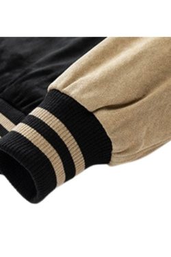 Style Core Aesthetics, New Style Trends Street-Style Embroidered Suede Baseball Jacket