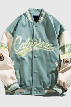 Style Core Aesthetics, New Style Trends Streetwear Embroidered PU Leather Baseball Jacket