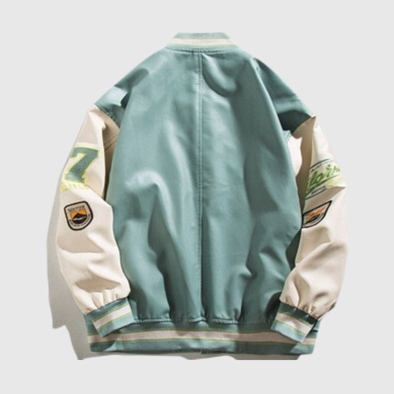 Style Core Aesthetics, New Style Trends Streetwear Embroidered PU Leather Baseball Jacket Style Core Aesthetics, New Style Trends Streetwear Embroidered PU Leather Baseball Jacket