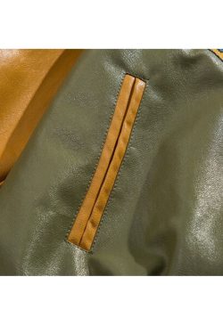 Style Core Aesthetics, New Style Trends Streetwear Embroidered PU Leather Baseball Jacket