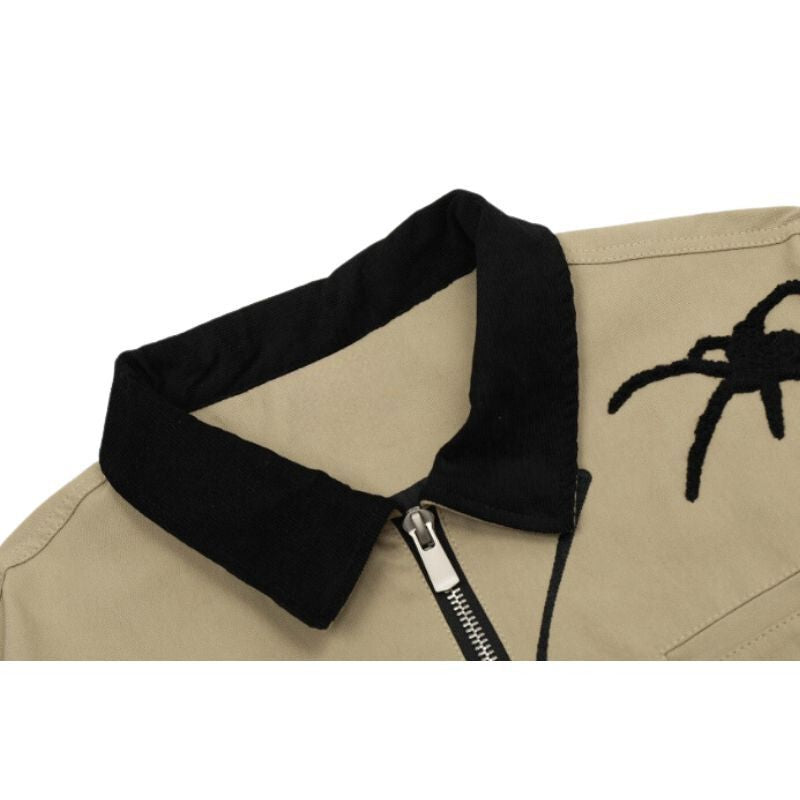 Style Core Aesthetics, New Style Trends Streetwear Spider Embroidered Jacket Style Core Aesthetics, New Style Trends Streetwear Spider Embroidered Jacket