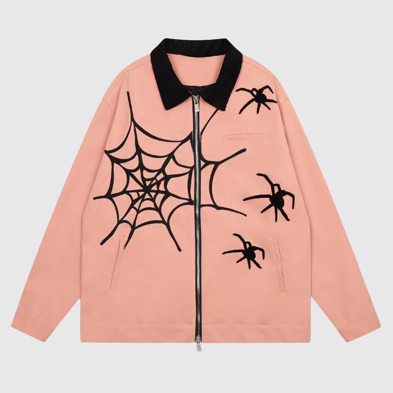 Style Core Aesthetics, New Style Trends Streetwear Spider Embroidered Jacket Style Core Aesthetics, New Style Trends Streetwear Spider Embroidered Jacket