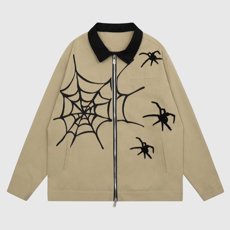 Style Core Aesthetics, New Style Trends Streetwear Spider Embroidered Jacket Style Core Aesthetics, New Style Trends Streetwear Spider Embroidered Jacket