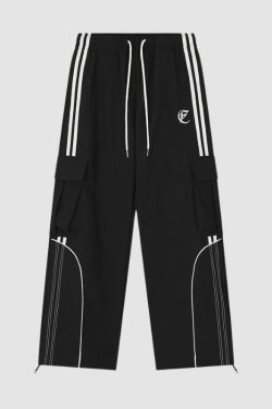 Style Core Aesthetics, New Style Trends Stripe Patchwork Design Pants