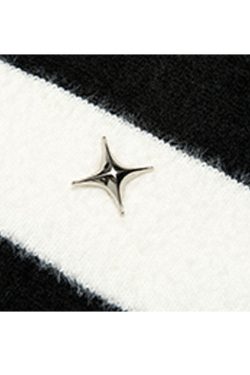 Style Core Aesthetics, New Style Trends Striped Buckle Closure Cardigan Sweater