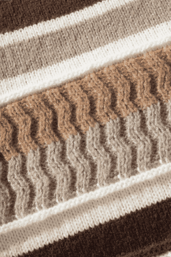 Style Core Aesthetics, New Style Trends Striped Cable Patchwork Design Pullover