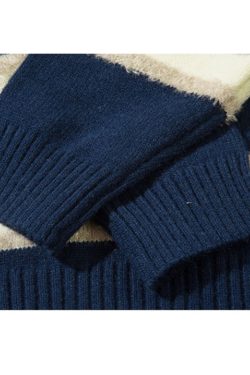 Style Core Aesthetics, New Style Trends Striped Collar College-Style Sweater