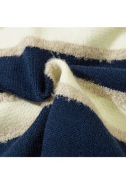 Style Core Aesthetics, New Style Trends Striped Collar College-Style Sweater