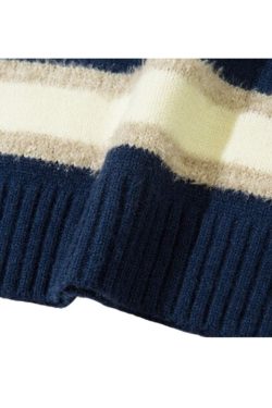 Style Core Aesthetics, New Style Trends Striped Collar College-Style Sweater