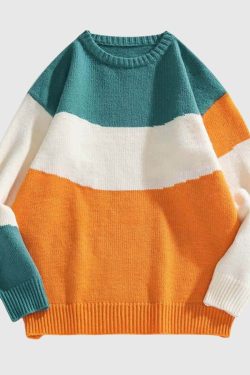 Style Core Aesthetics, New Style Trends Striped Colorblock Sweater