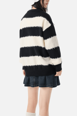 Style Core Aesthetics, New Style Trends Striped Colorblock Sweater