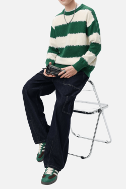 Style Core Aesthetics, New Style Trends Striped Colorblock Sweater