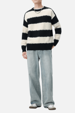 Style Core Aesthetics, New Style Trends Striped Colorblock Sweater