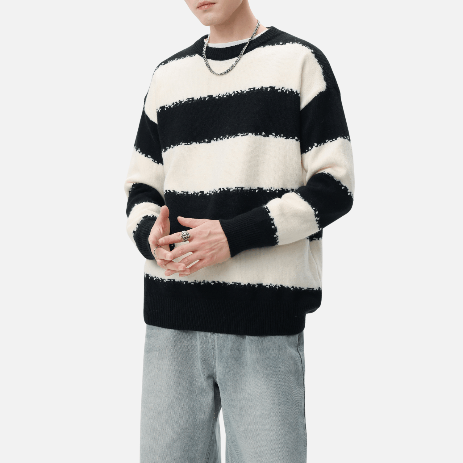 Style Core Aesthetics, New Style Trends Striped Colorblock Sweater Style Core Aesthetics, New Style Trends Striped Colorblock Sweater