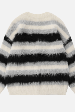 Style Core Aesthetics, New Style Trends Striped Fleece-Lined V-Neck Sweater