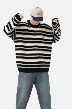 Style Core Aesthetics, New Style Trends Striped Heavy Knit Sweater