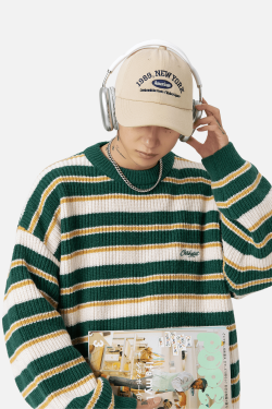 Style Core Aesthetics, New Style Trends Striped Heavy Knit Sweater
