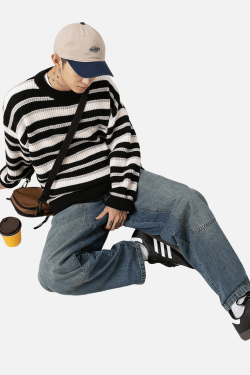 Style Core Aesthetics, New Style Trends Striped Heavy Knit Sweater