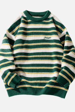 Style Core Aesthetics, New Style Trends Striped Heavy Knit Sweater