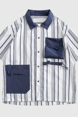 Style Core Aesthetics, New Style Trends Striped Pocket Shirt