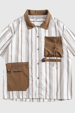 Style Core Aesthetics, New Style Trends Striped Pocket Shirt