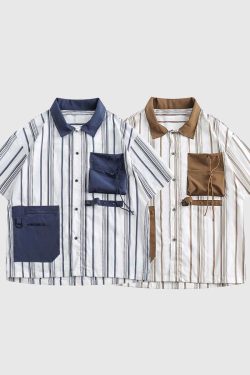 Style Core Aesthetics, New Style Trends Striped Pocket Shirt