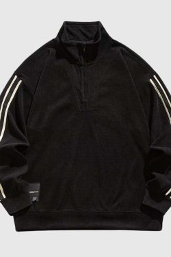 Style Core Aesthetics, New Style Trends Striped Sleeve Half-Zip Pullover