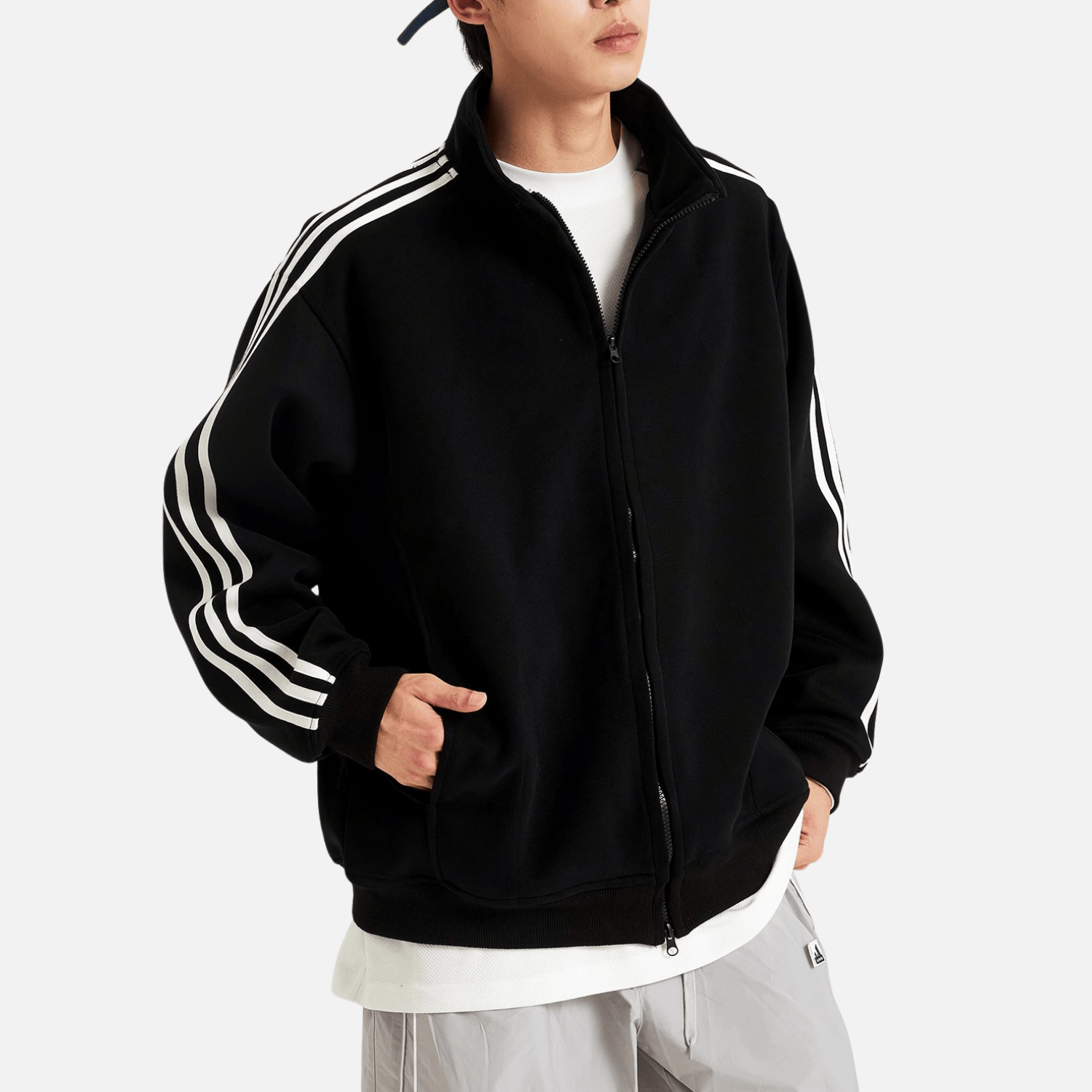 Style Core Aesthetics, New Style Trends Striped Stand Collar Jacket Style Core Aesthetics, New Style Trends Striped Stand Collar Jacket