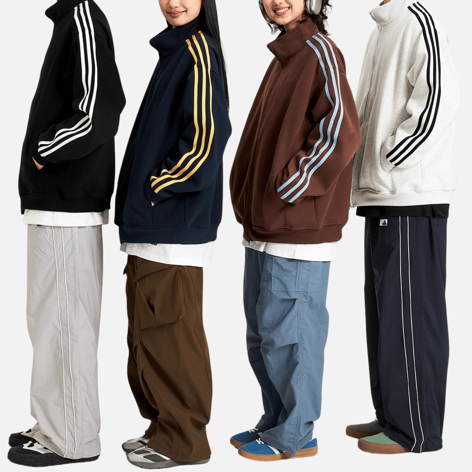 Style Core Aesthetics, New Style Trends Striped Stand Collar Jacket Style Core Aesthetics, New Style Trends Striped Stand Collar Jacket