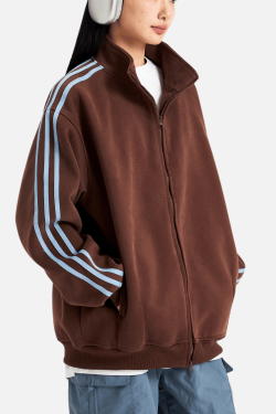 Style Core Aesthetics, New Style Trends Striped Stand Collar Jacket