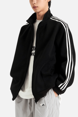 Style Core Aesthetics, New Style Trends Striped Stand Collar Jacket