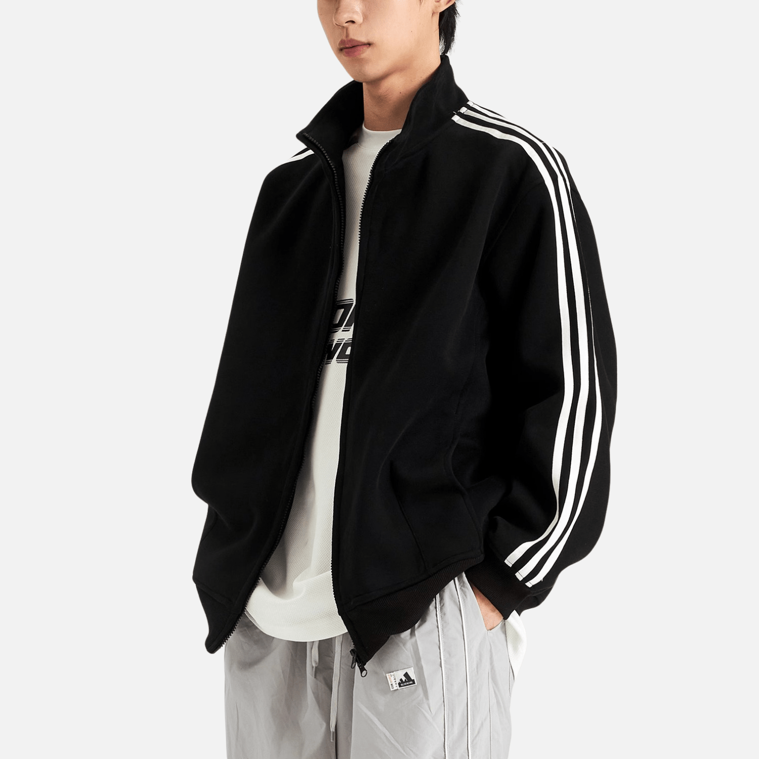 Style Core Aesthetics, New Style Trends Striped Stand Collar Jacket Style Core Aesthetics, New Style Trends Striped Stand Collar Jacket