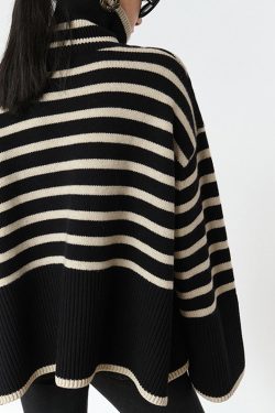 Style Core Aesthetics, New Style Trends Striped Turtleneck Sweater