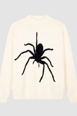 Style Core Aesthetics, New Style Trends Stylish Spider Pattern Sweater