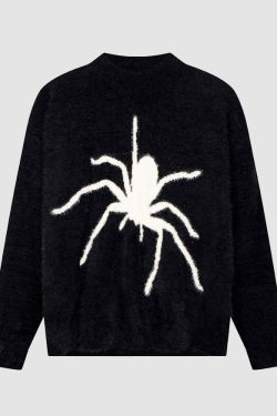 Style Core Aesthetics, New Style Trends Stylish Spider Pattern Sweater