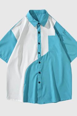 Style Core Aesthetics, New Style Trends Stylish Two-Tone Casual Shirt