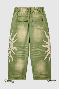Style Core Aesthetics, New Style Trends Sun Graphic Drawstring Pants