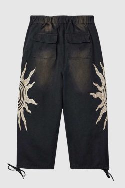 Style Core Aesthetics, New Style Trends Sun Graphic Drawstring Pants