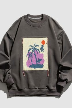 Style Core Aesthetics, New Style Trends Sunset Illustrated Sweatshirt