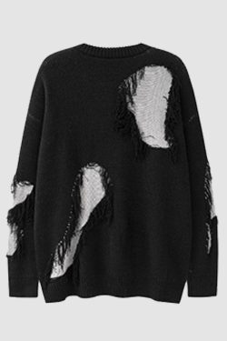 Style Core Aesthetics, New Style Trends Tassel Rope Stitching Sweater