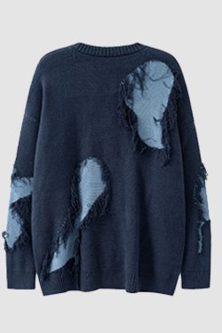 Style Core Aesthetics, New Style Trends Tassel Rope Stitching Sweater