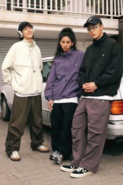 Style Core Aesthetics, New Style Trends Textured Half-Zip Tactical Windbreakers